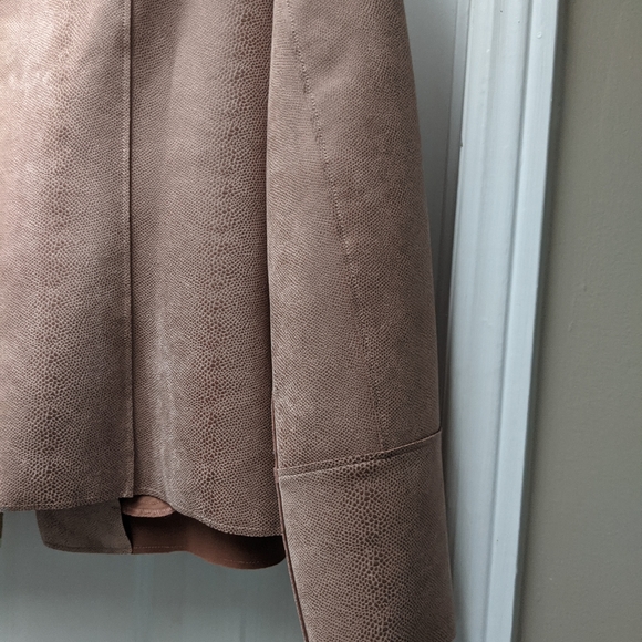 Chico's Scuba Suede Jacket Desert Tan - Picture 9 of 13